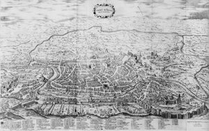 ローマの壮大な鏡からのケンブリッジの地図「1562年に公開
